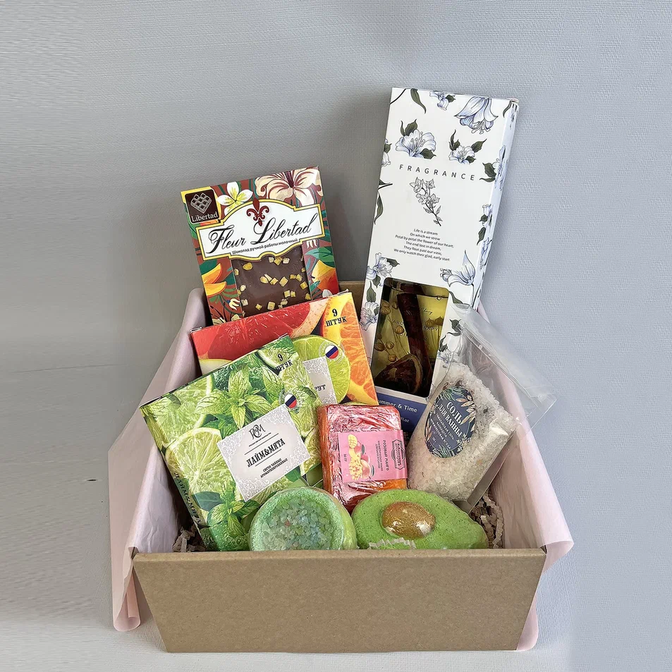 Подарочный набор "Энергия жизни" бомбочки для ванны, свечи, шоколад 69429