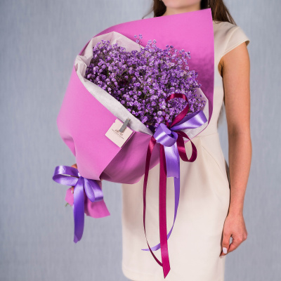 Небольшой букет из цветных гипсофил N 35974