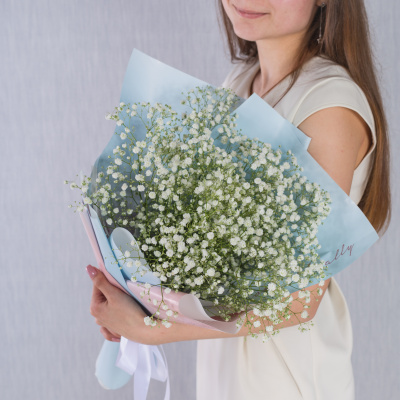 Небольшой букет из белых гипсофил 35807
