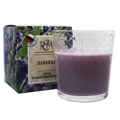 Свеча в стакане ЛАВАНДА, 30 ч