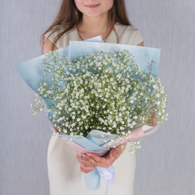 Небольшой букет из белых гипсофил 35807