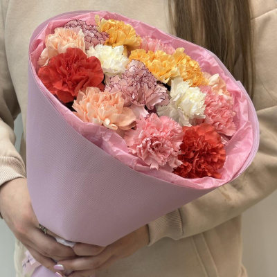 Букет из 15 цветных сортовых диантусов N 47542